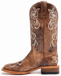 Shyanne Women's Lasy Floral Embroidered Western Boots - Broad Square Toe