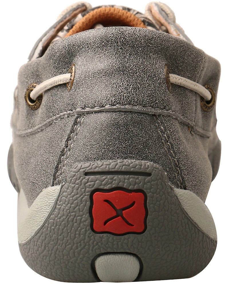 Twisted X Women's Tooled Boat Shoes - Moc Toe
