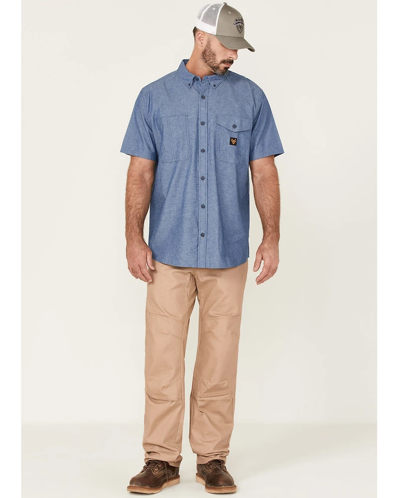 Hawx Men's Short Sleeve Button-Down Work Shirt