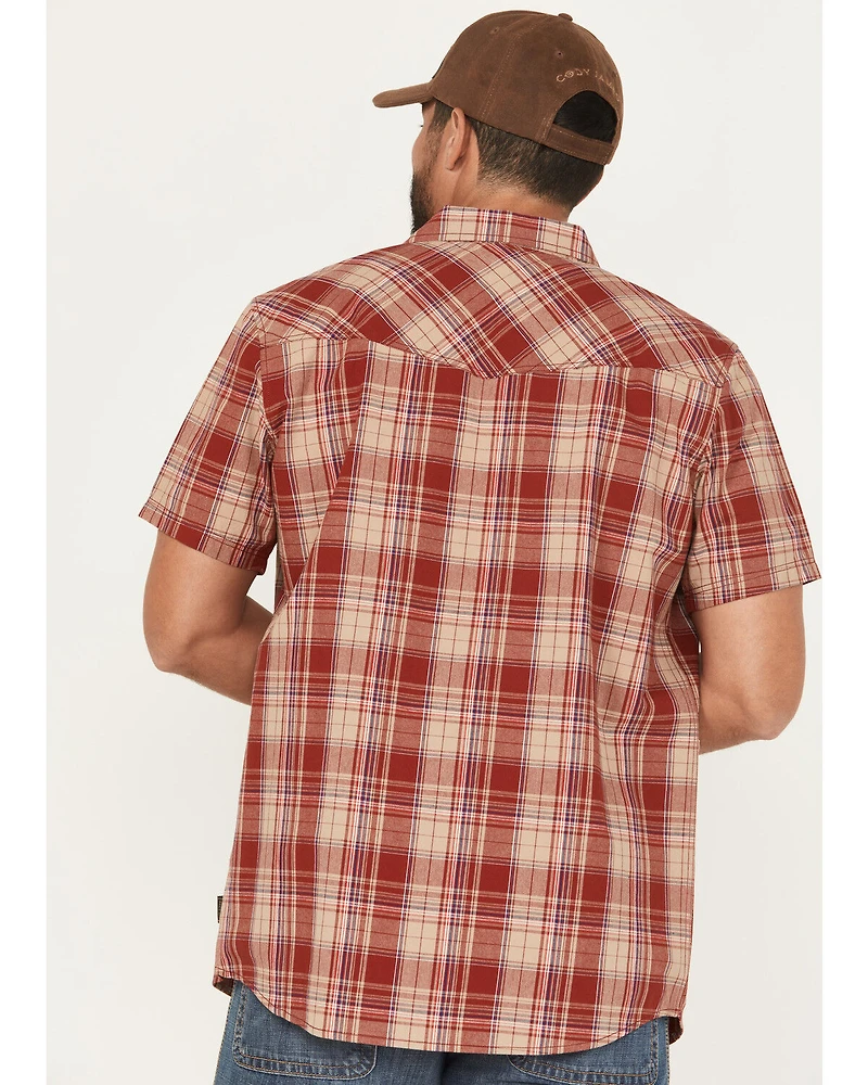 Brothers and Sons Men's Amador Plaid Print Short Sleeve Button-Down Western Shirt