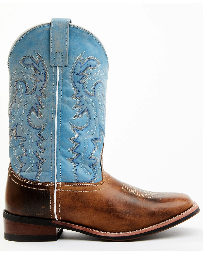 Laredo Women's Darla Embroidered Burnished Leather Western Performance Boots - Broad Square Toe