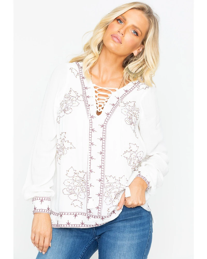 Idyllwind Women's Homegrown Lace-Up Tunic Top