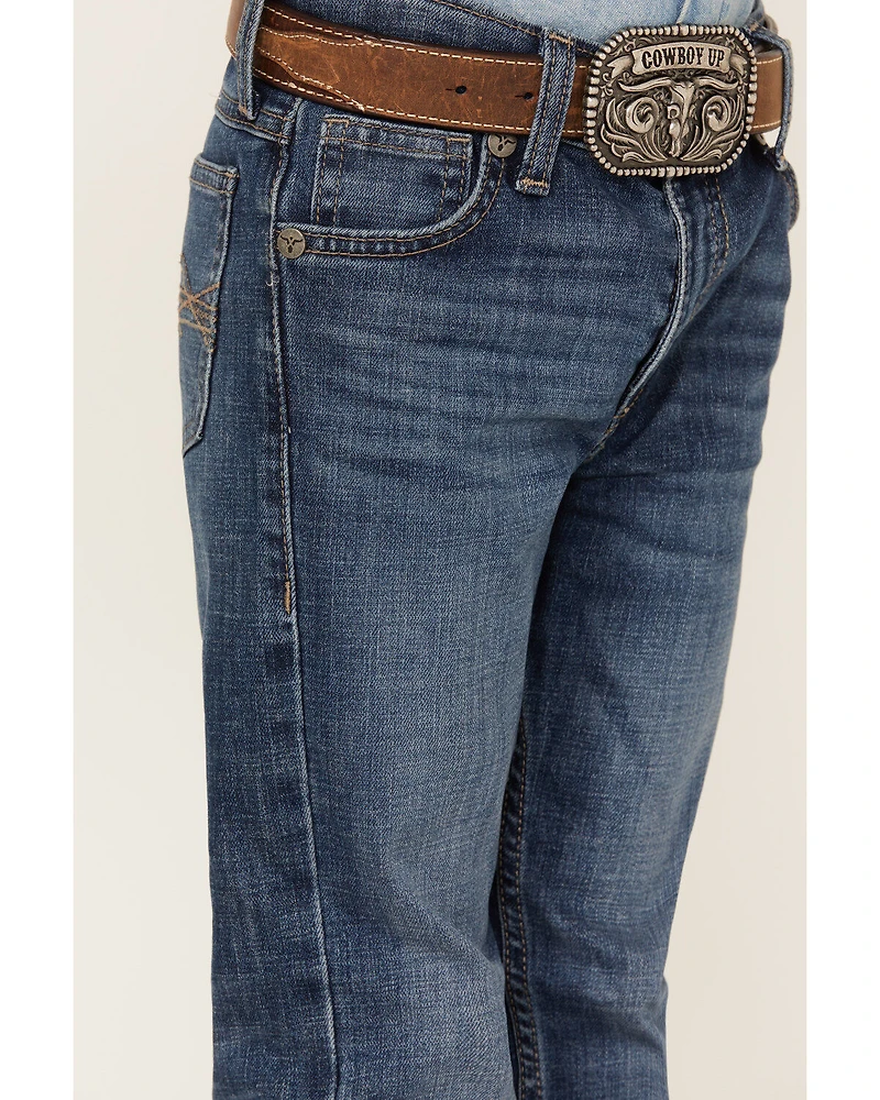 Wrangler Boys' Medium Wash Slim Fit Vintage Bootcut Denim Jeans