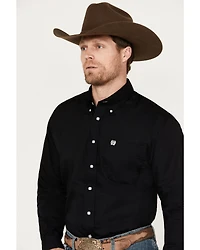 Cinch Men's Solid Black Button Down Western Shirt - Big & Tall