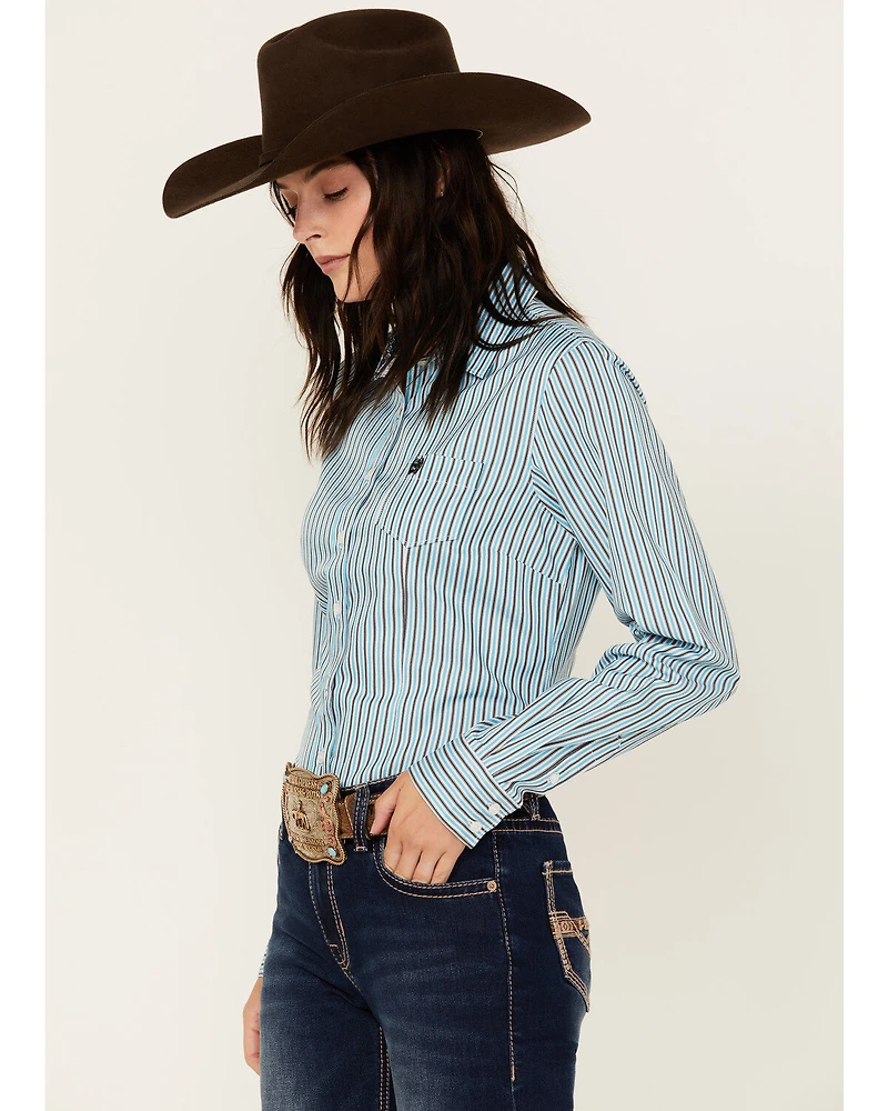 Cinch Women's Striped Long Sleeve Button-Down Western Core Shirt