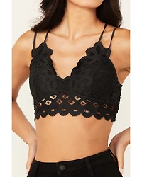Wishlist Women's Strappy Lace Applique Scallop Bralette