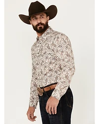 Gibson Trading Co Men's Punk Paisley Print Long Sleeve Snap Western Shirt