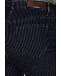 Rock & Roll Denim Women's Dark Wash High Rise Jacquard Striped Bootcut Stretch Jeans