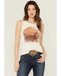 Shyanne Women's Desert Scene Graphic Rib Knit Tank
