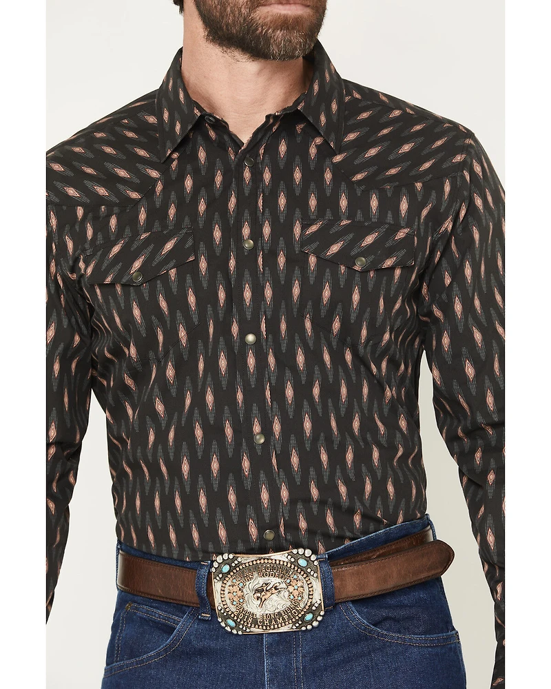 Gibson Trading Co Men's Orbitor Geo Print Long Sleeve Snap Western Shirt