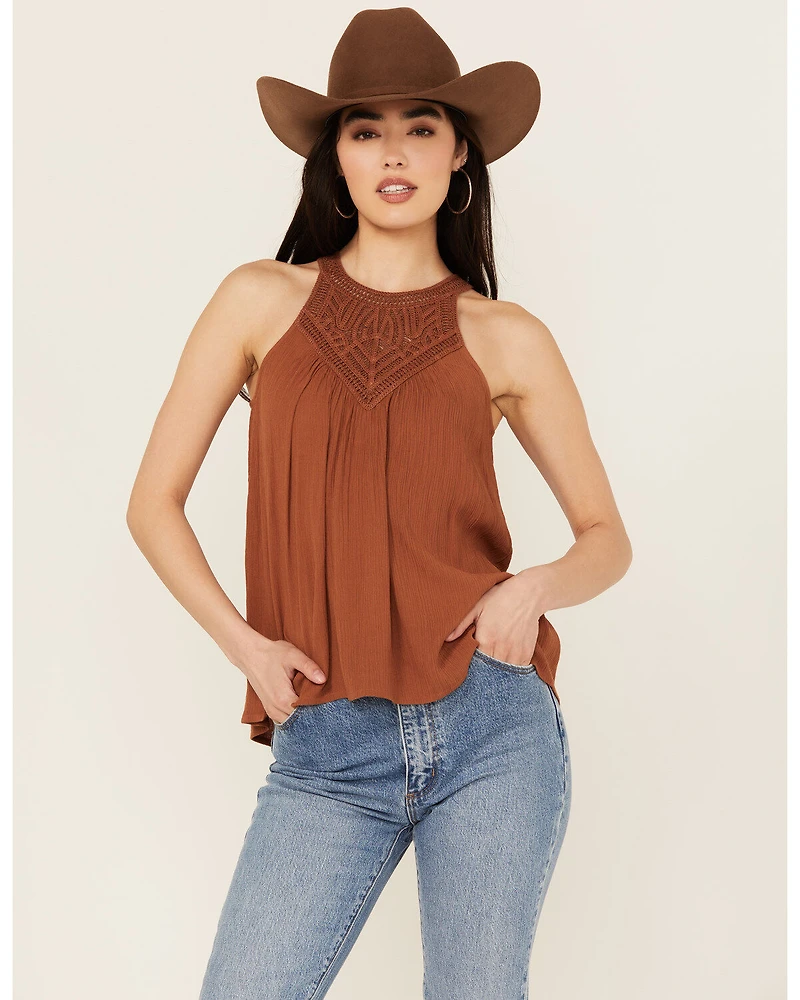 Shyanne Women's Crochet Halter Tank Top