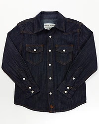 Cody James Toddler Boys' Foothill Denim Long Sleeve Pearl Snap Western Shirt