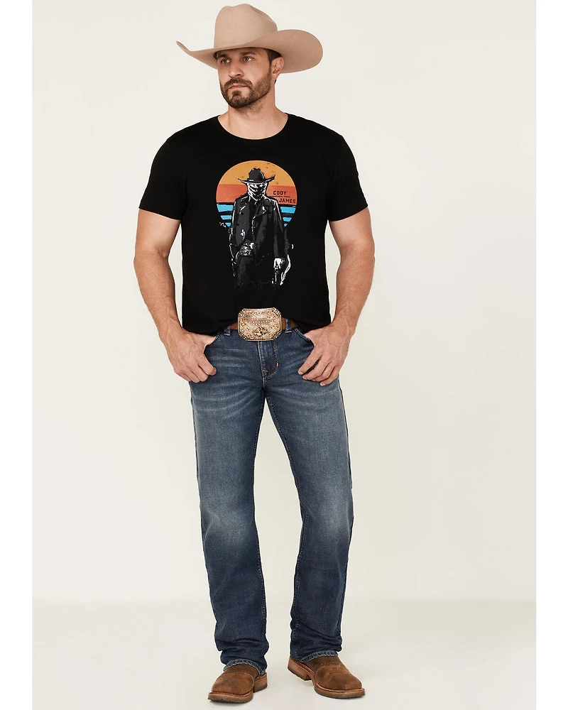 Cody James Men's Sunset Bandit Skull Graphic Short Sleeve T-Shirt