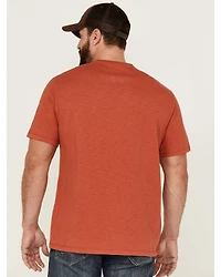 Brothers and Sons Men's Mercantile Light Red Weathered Slub Graphic Short Sleeve T-Shirt