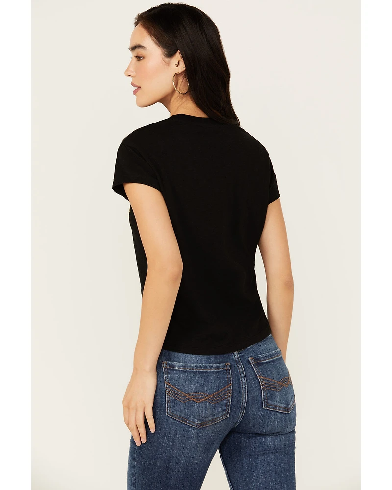 White Crow Women's Whiskey Up Flocked Short Sleeve Graphic Tee