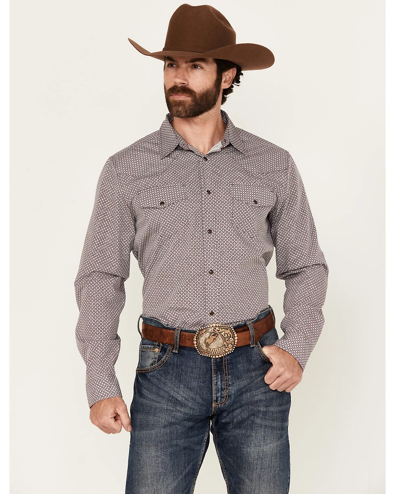 Gibson Trading Co Men's Star Struck Geo Print Long Sleeve Snap Western Shirt