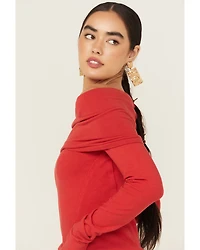 Free People Women's Iris Layering Off The Shoulder Long Sleeve Shirt