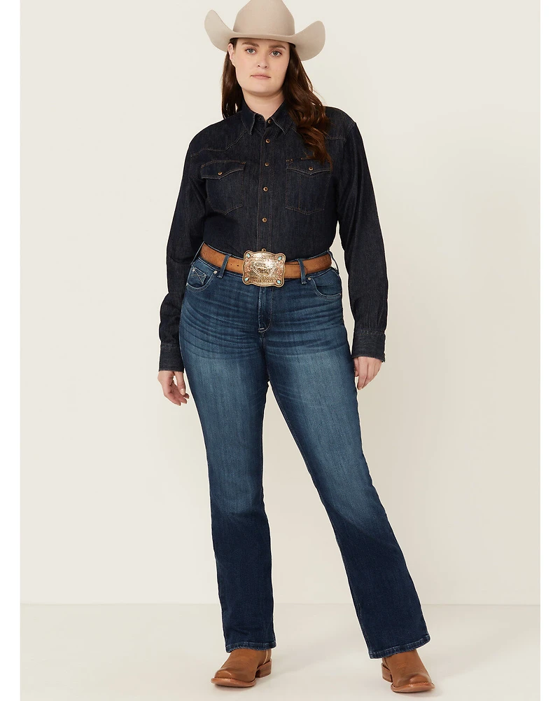 Ariat Women's Dark Wash Ariana Mid Rise Bootcut Stretch Denim Jeans - Plus