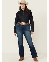 Ariat Women's Dark Wash Ariana Mid Rise Bootcut Stretch Denim Jeans - Plus