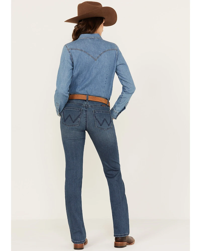 Wrangler Women's Dark Wash Mid Rise Ultimate Riding Bootcut Jeans