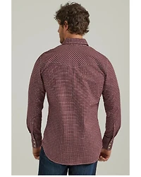 Wrangler Men's FR Plaid Print Long Sleeve Snap Work Shirt