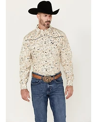 Cowboy Hardware Men's Mosaic Paisley Print Long Sleeve Snap Western Shirt
