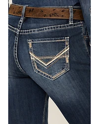 Rock & Roll Denim Women's Medium Wash Mid Rise Bootcut Stretch Jeans