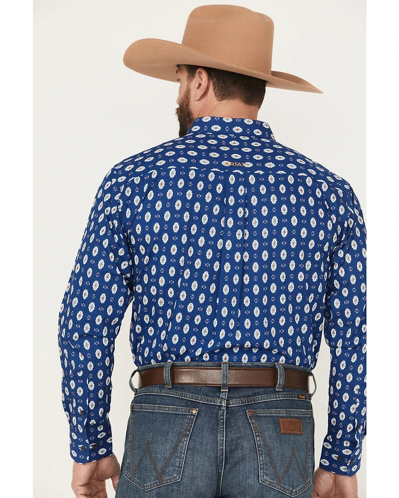 Ariat Men's Team Dax Southwestern Logo Long Sleeve Button-Down Western Shirt