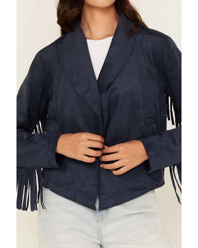 Shyanne Women's Faux Suede Fringe Jacket