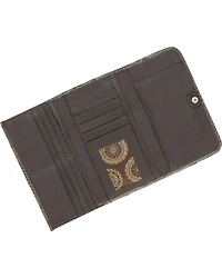 American West Women's Tooled Tri-Fold Wallet