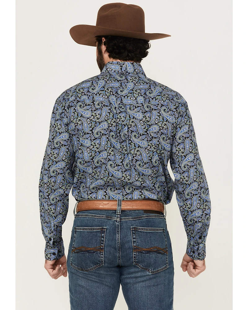 Roper Men's Amarillo Paisley Print Long Sleeve Button-Down Western Shirt