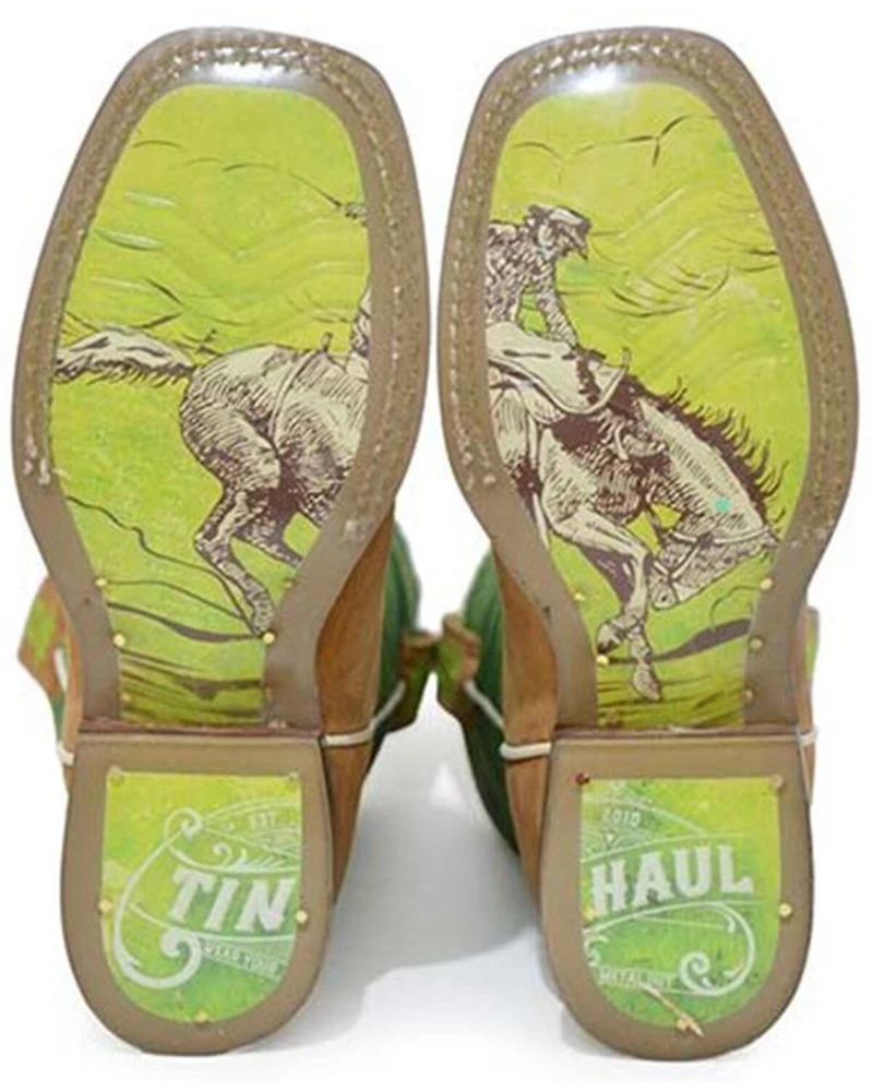 Tin Haul Boys' Geo 3D Western Boots - Square Toe