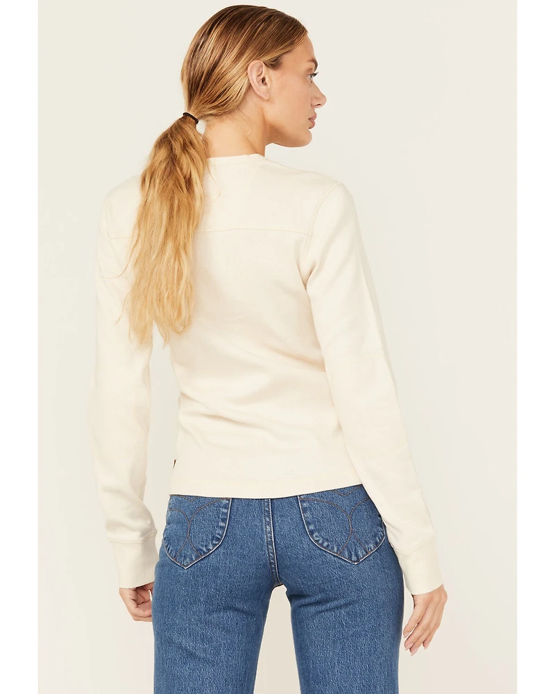 Lucky Brand Workwear Women's Ribbed Trim Long Sleeve Shirt