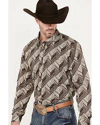 RANK 45® Men's Altonwon Striped Geo Print Long Sleeve Button-Down Western Shirt