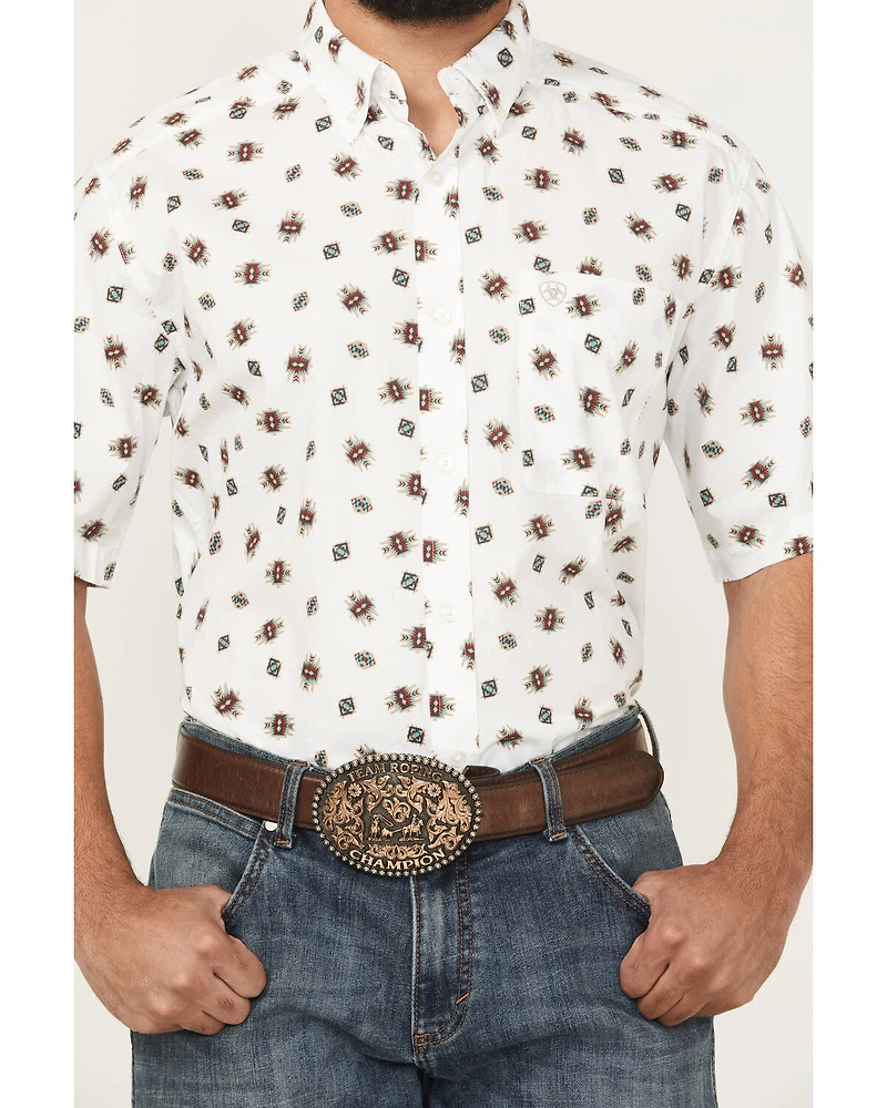 Ariat Men's Westscott Geo Print Short Sleeve Button-Down Western Shirt