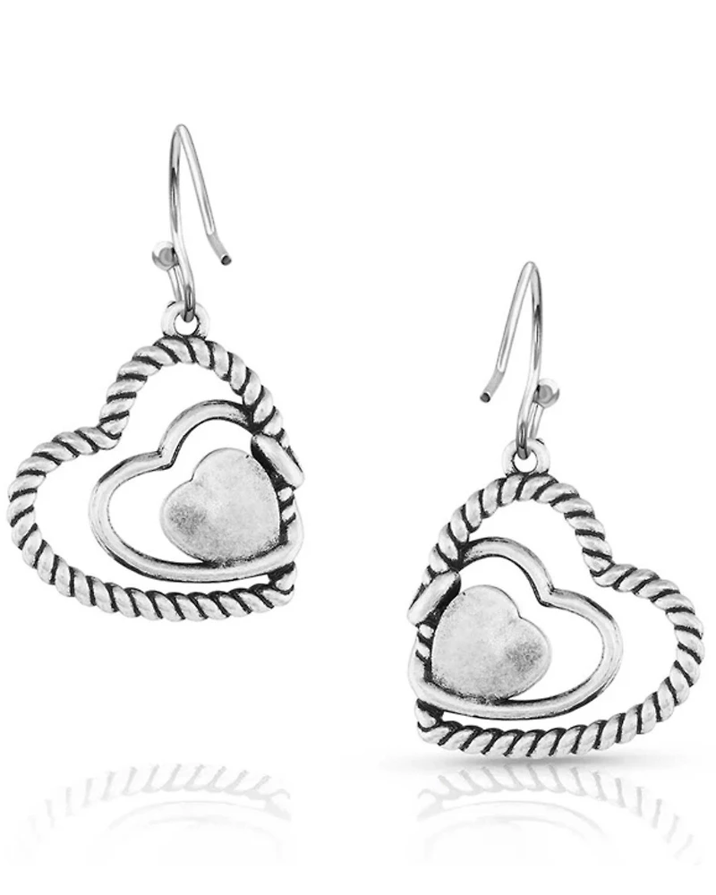 Montana Silversmiths Women's Clearer Ponds Turquoise Heart Earrings