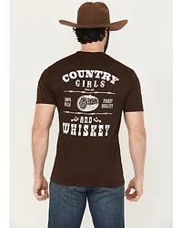 Cowboy Hardware Men's Country Girls and Whiskey Short Sleeve Graphic T-Shirt