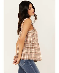 Cleo + Wolf Women's Beverly Plaid Print Sleeveless Tank
