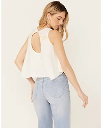 Free People Women's Fun and Flirty Embroidered Top