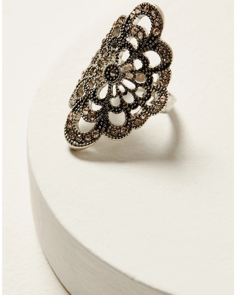 Shyanne Women's Champagne Chateau Filigree Statement Ring