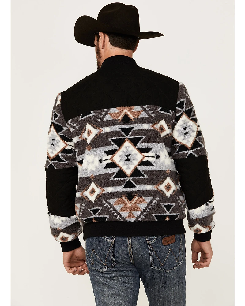 Hooey Men's Southwestern Print Sherpa Bomber Jacket