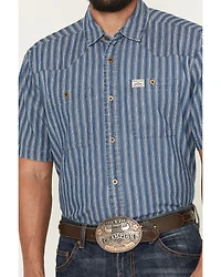 Kimes Ranch Men's Shifter Striped Print Short Sleeve Button-Down Western Shirt