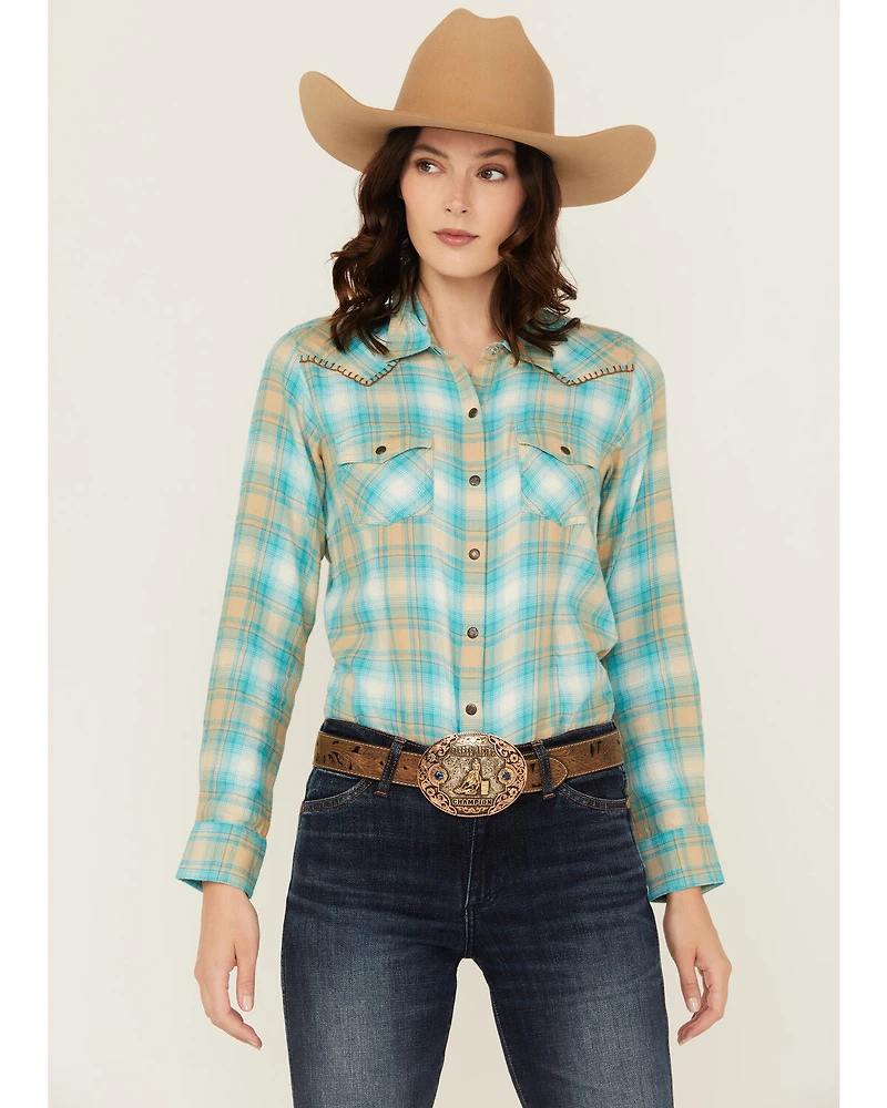 Ariat Women's Plaid Print Long Sleeve Snap Western Shirt