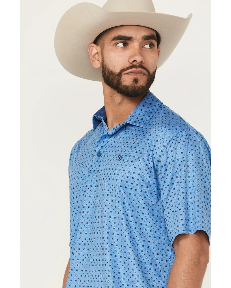 Ariat Men's Charger 2.0 Geo Print Short Sleeve Button-Down Polo Shirt