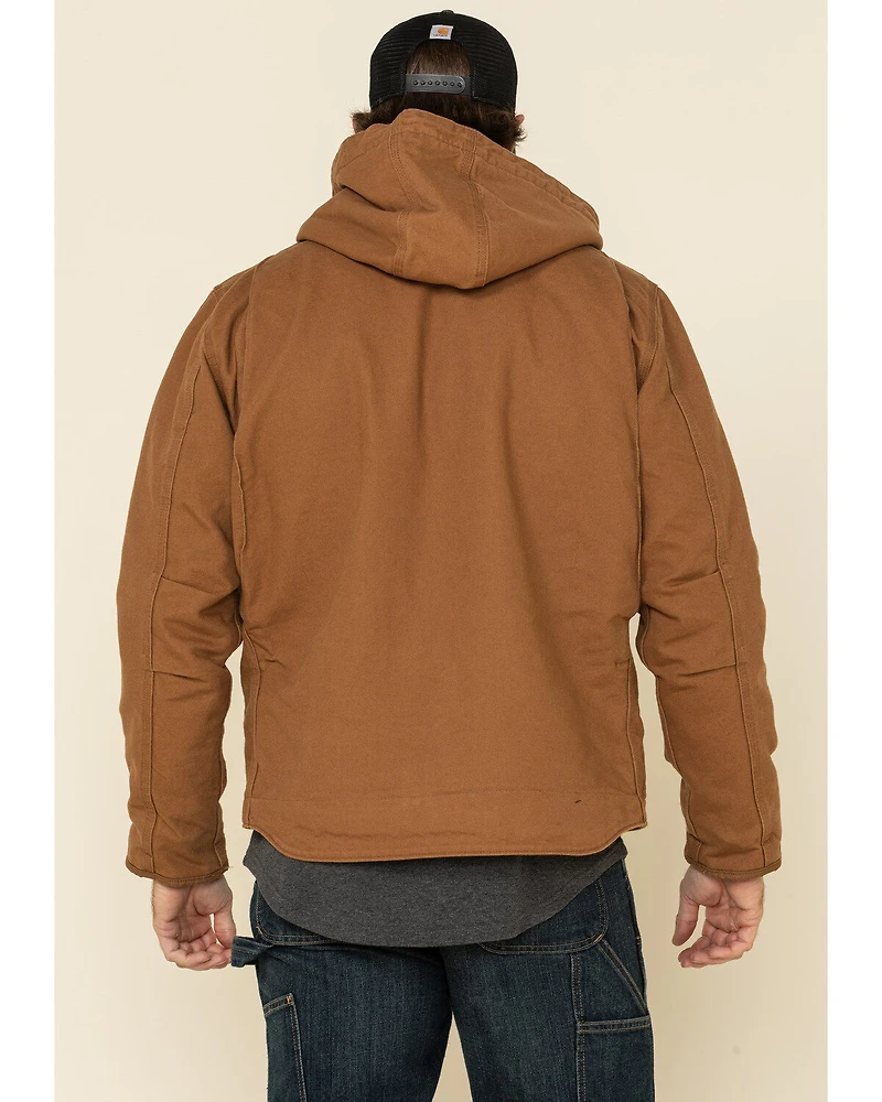 Carhartt Men's Washed Duck Sherpa Lined Hooded Work Jacket - Big & Tall