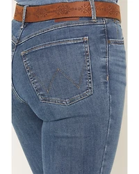 Wrangler Women's Bespoke Elsie Medium Wash High Rise Flare Stretch Denim Jeans