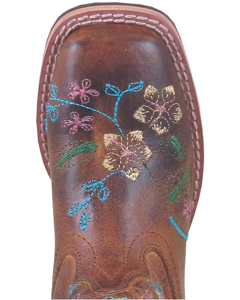 Smoky Mountain Little Girls' Floralie Western Boots - Broad Square Toe