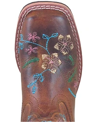 Smoky Mountain Little Girls' Floralie Western Boots - Broad Square Toe