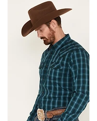 Moonshine Spirit Men's Bayou Plaid Print Long Sleeve Western Snap Shirt