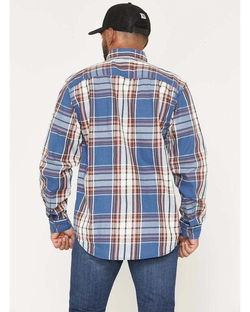 Carhartt Men's FR Force® Loose Fit Twill Plaid Print Long Sleeve Button-Down Work Shirt
